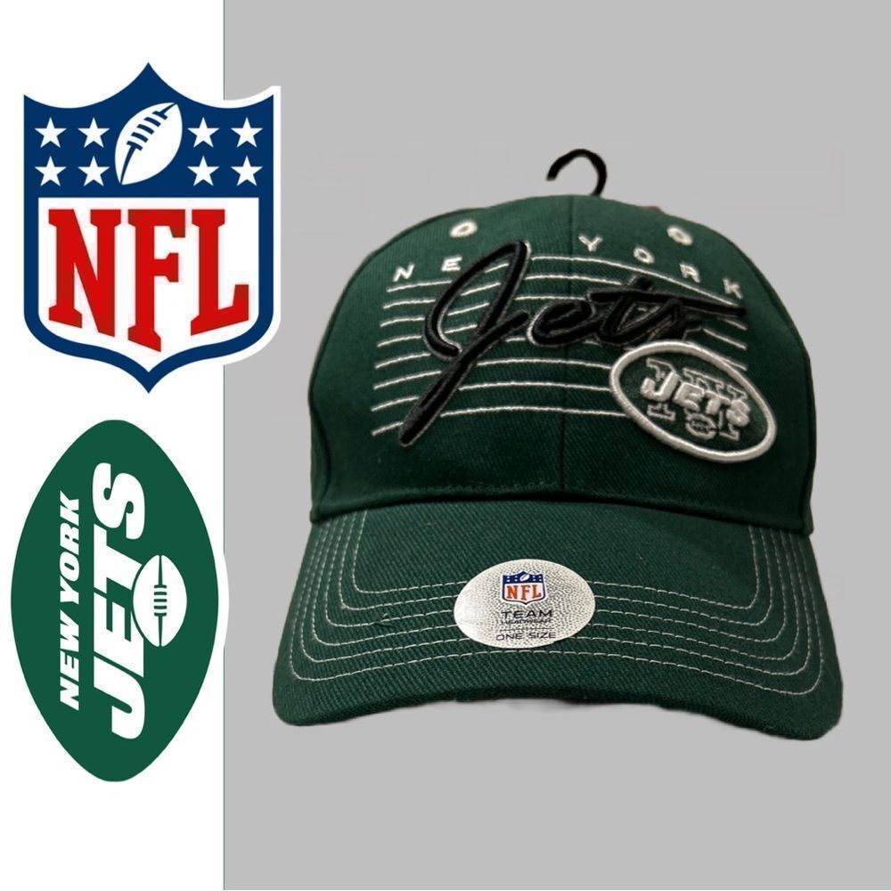 NFL Team Headwear‎ New York Jets Embroidered Adjustable Hat - O/S